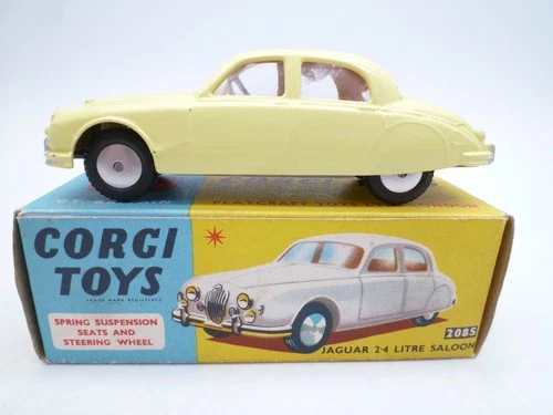 VINTAGE CORGI TOYS 208S JAGUAR 2.4 LITRE SALOON IN ORIGINAL BOX 1960