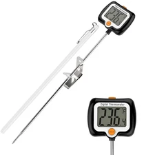 10 Inch Long Digital Candy Thermometer with Pot Clip,Deep Fry Thermometer,Rotati