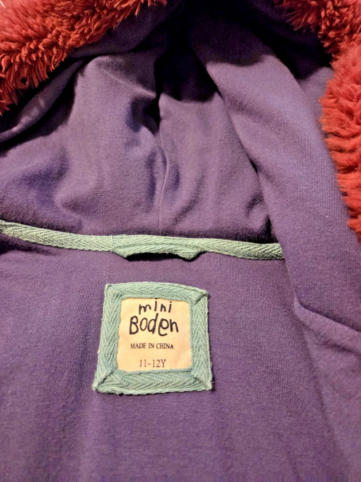 MINI CHALECO CON CAPUCHA DE LANA SHERPA DE SUELO PARA NIÑA CREMALLERA CON BOLSILLOS ROSA TALLA 11 12 Foto 3 de 4