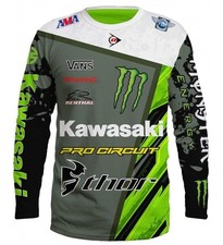 HOT Adult Kawasaki Moto Racing Long Sleeve Shirt For Motorcycle Riders