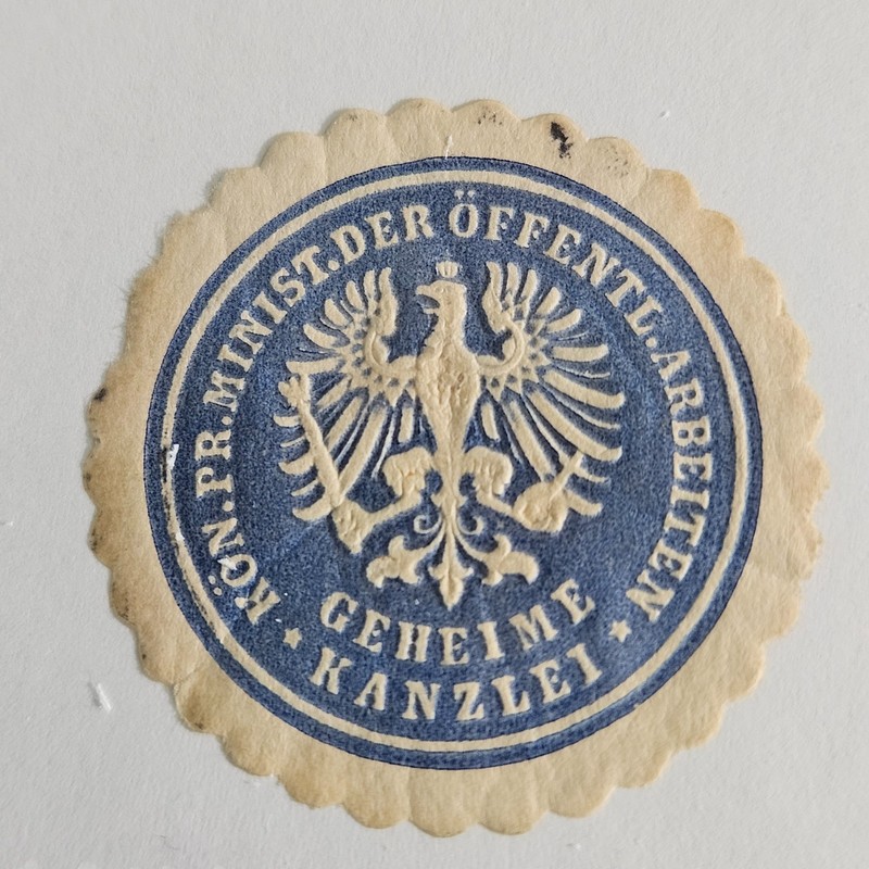Germany Letter Seal - Royal Prussian Ministry of Public Works (AA1-45)