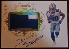 2019 Flawless Cowboys Tony Pollard RPA Rookie Patch AUTO #/25!