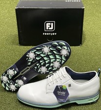 FootJoy DryJoys Premiere Series Field Golf Shoes 54557 White/Mint 9 Medium NEW