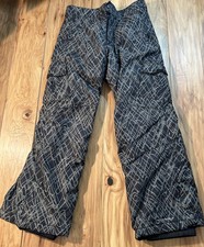 Columbia Youth Snow Pants Size 10/12 Black Geometric Print Snowboard Omni Shield