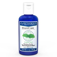 Eco Dent Baking Soda Tooth Powder 2 Oz Mint Gentle Dental Care Travel Size
