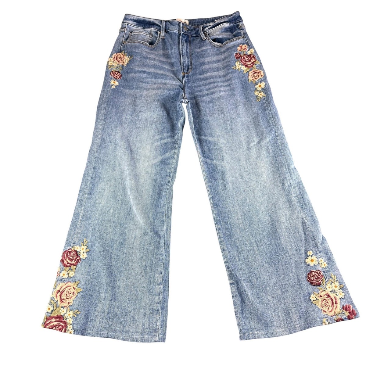 Driftwood Embroidered Flare Jeans DRIFTWOOD Blue Embroidered Flare