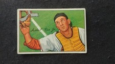 1952 Bowman color Baseball card # 107 Del Rice   (G to VG)
