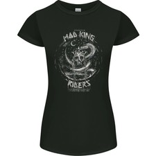 Camiseta Mad King Riders Motocicleta Motociclista Moto Mujer Corte Pequeño