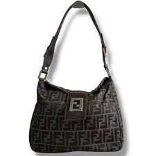 Borsa a tracolla FENDI Zucca tela marrone logo FF Y2K donna Italia vintage originale