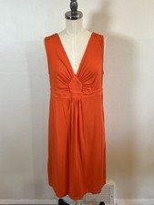 J. Crew Dress Women’s M Orange Cotton Pullover Casual Cotton Modal Spandex