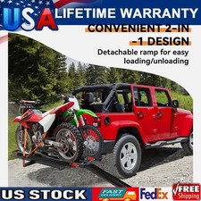 600 LBS Dirt Bike Carrier Rack Dual Motorcycle Carrier Hitch Mount w/Ramp Straps