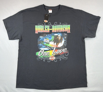Harley Davidson T Shirt Mens XL One Love Bob Marley Graphic NWT Biker Tee