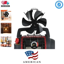 Wood Stove Fan 6-Blade, Heat Powered Stove Fan with Hook for Buddy Heater & T...