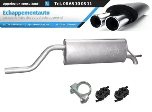 Silencieux arrière Opel Corsa D 1.0 de 2006 à 2010 avec colliers de fixation