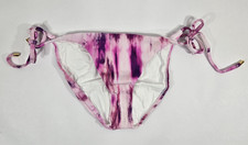 PQ Pilyq Size Large Spell Full Bikini Bottoms Tie Sides Ribbed Tie Dye NWT