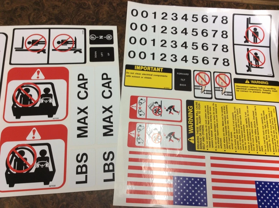 Nuevo kit de calcomanías para carretilla elevadora Clark con calcomanías de seguridad.  Foto 4 de 4