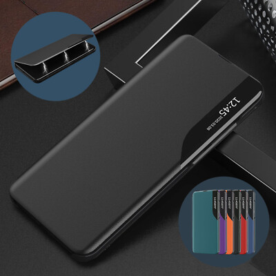 For Samsung Galaxy S24 Ultra S23 FE S21 Smart View PU Leather Magnetic Flip Case
