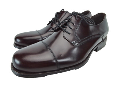 Johnston Murphy Dress Shoe Atchison Cap Toe Burgundy Size 13M 20-3243 Rubber Sol