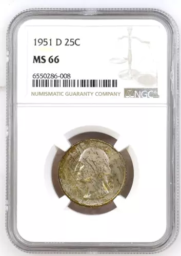 1951-D  Washington Quarter   NGC  MS66