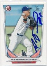 Alexander Guerrero Los Angeles Dodgers 2014 Autographed Bowman 1st Card BP106