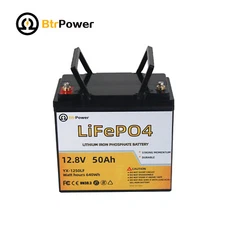 Solar 12V Lifepo4 Battery Pack 50Ah 100Ah 140Ah 200Ah for Cart RV Marine System