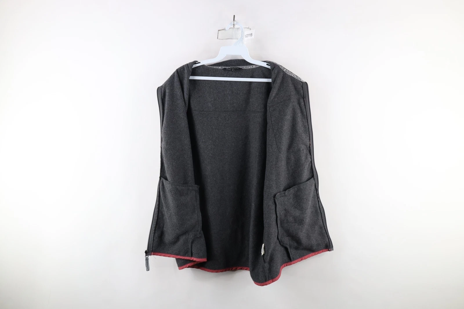 Simply Southern Mens Medium Spell Out Color Block Full Zip Fleece Vest Jacket - product detail image 7
