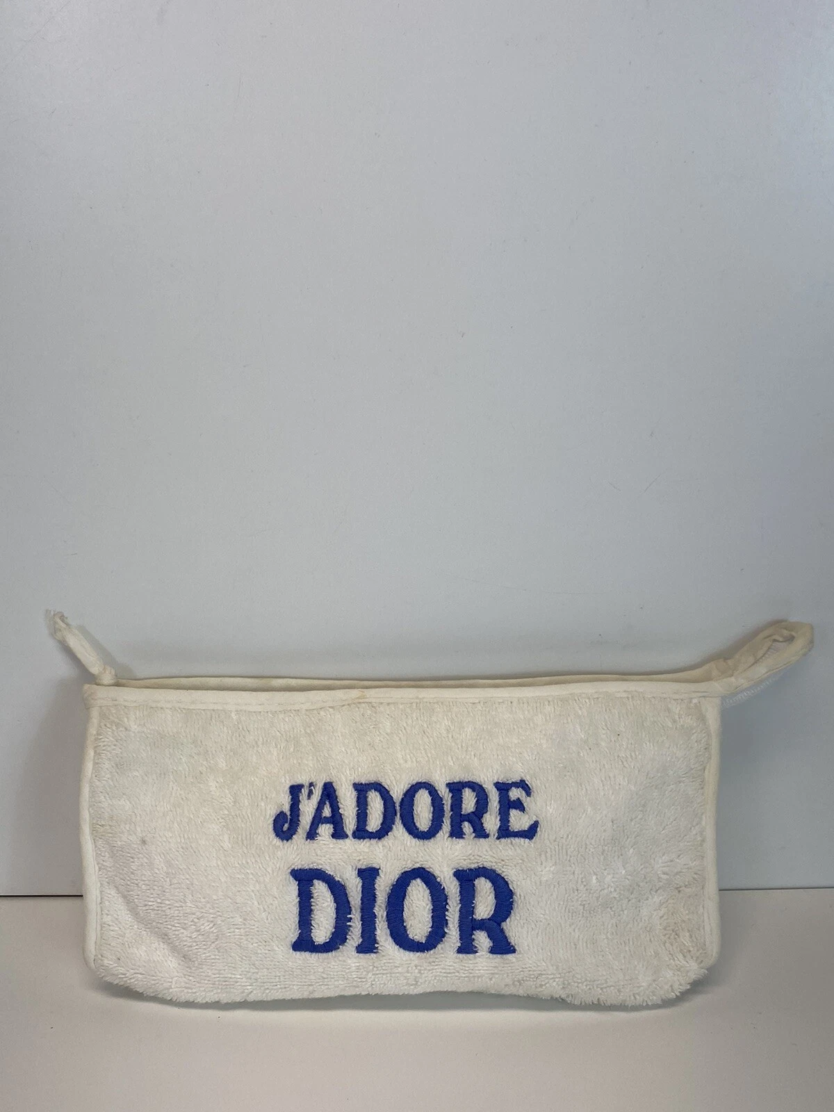 Sac sac sac sac en tissu vintage Christian Dior par John Galliano blanc « J'adore » Terry