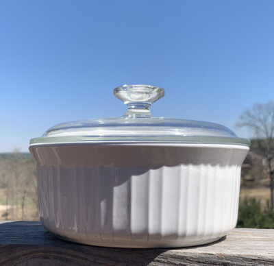 Corning Ware French White 1.5 Qt 1.4 Liter Round Casserole 7 5/8