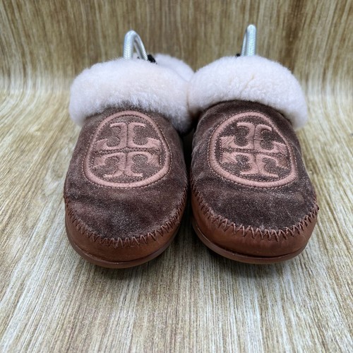 Tory Burch Coley Slippers Women's Size 6 Brown Suede Slippers Slip On Shoes - Picture 2 of 10