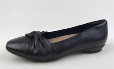 Clarks Artisan Knotted Toe Strap Loafers Women  s Size 6, Black Leather 2197