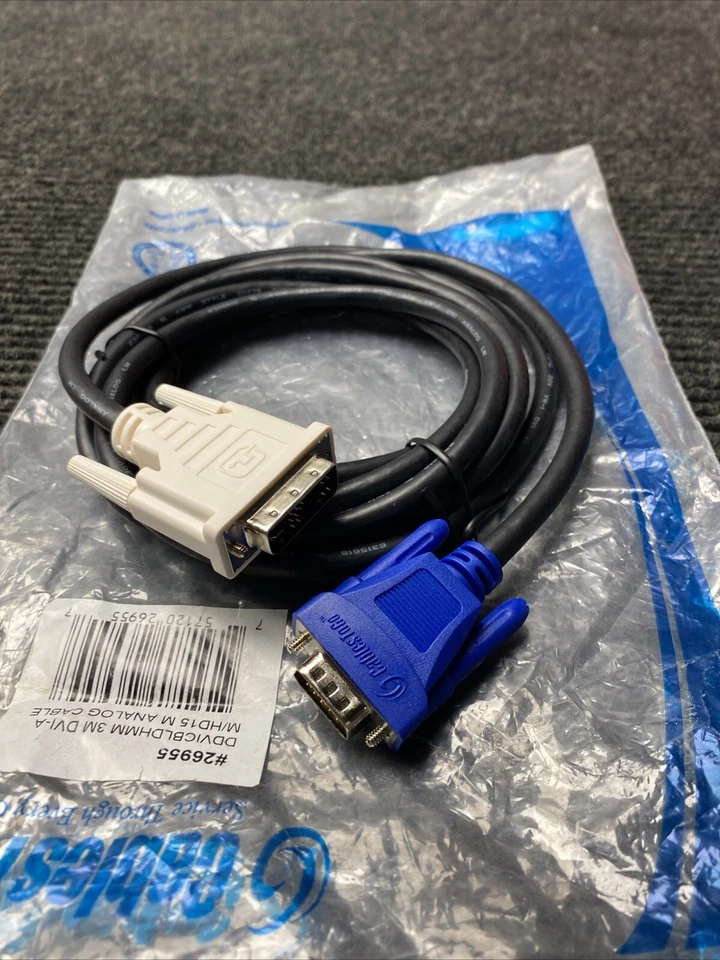 DVI Male to HD15 VGA Male Video Cable (6.5ft) - DVI-A Male - HD - Image 3 of 4