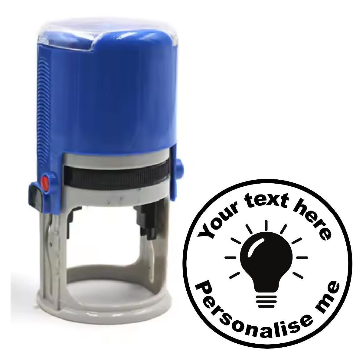 Personalised Stamp Light Bulb 30mm Self inking stamper for School Teachers