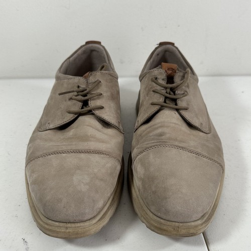 ECCO Men's Leather Suede Tan Beige Casual Sneaker Shoe EU 45 Size 11-11.5 US - Picture 2 of 9