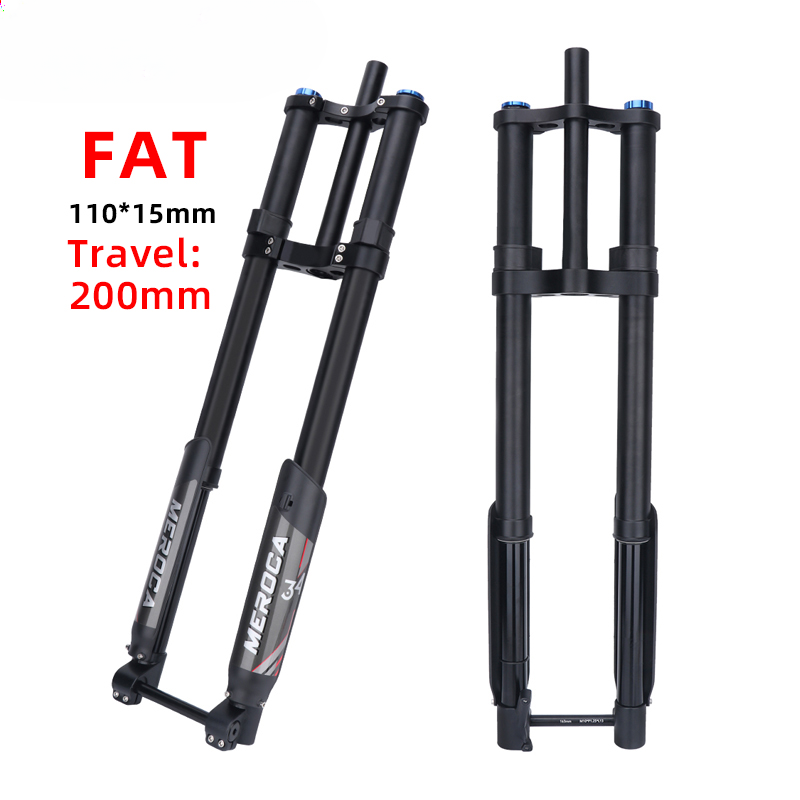 Double Shoulder DH Fat MTB E-Bike Fork Air Suspension 110x15mm