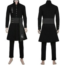 Cosplay Costume Black Coat Props Halloween Full Set