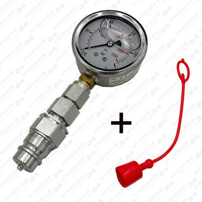 Manometer Hydrauliktester Messuhr Druckprüfer 250 bar Hydraulik Stecker Prüfer 
