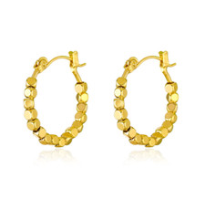 Women 925 Sterling Silver Gold Geometric Block Huggie Hoop Earrings 23 Gift PE