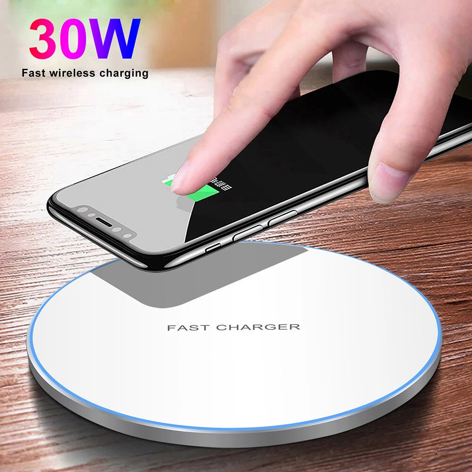 30W  Fast Wireless Charger Mat Charging Pad For Apple iPhone 14 13 Samsung S22 - Image 2 of 4