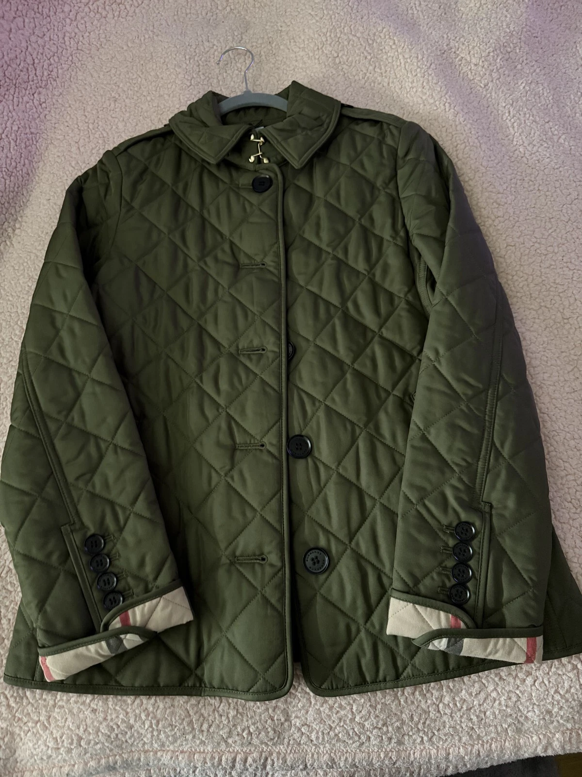 Burberry — New Women's Poplar Green Burberry Jacket Size M
