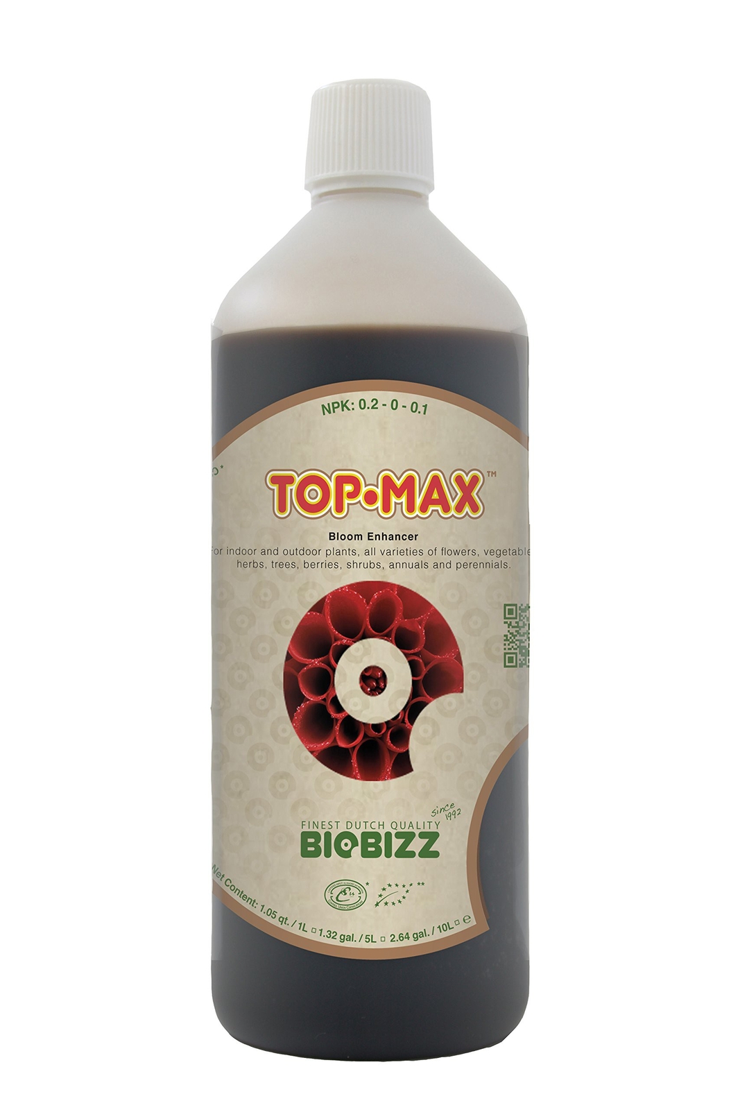 BioBizz Top-Max Natural Enhancer, 1-Liter, Pack of 16