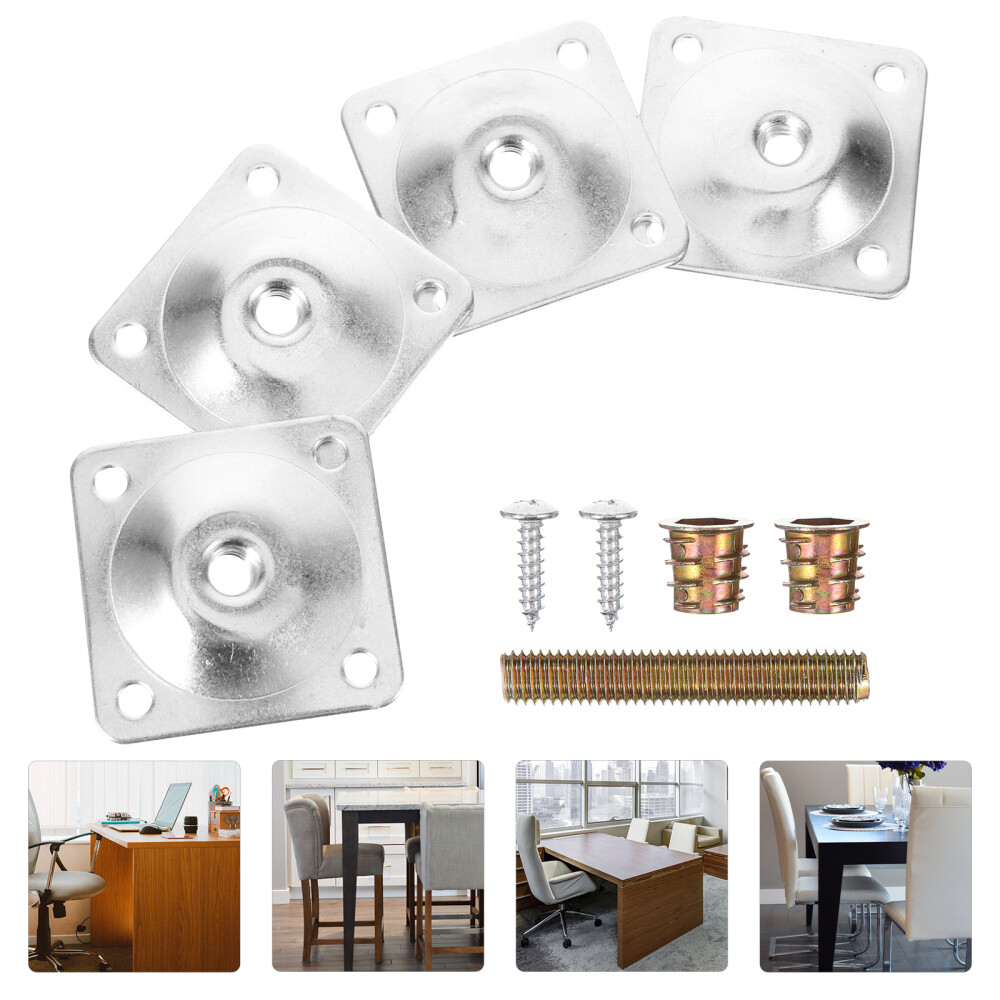 4 Pcs Table Leg Mounting Plate Furniture Feet Connector Legs eBay