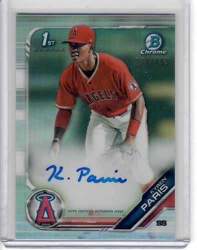 2019 BOWMAN CHROME DRAFT REFRACTOR AUTO KYREN PARIS /499