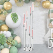 8-head Candle Holder Acrylic Clear Candle Stand for Wedding Birthday Party Decor