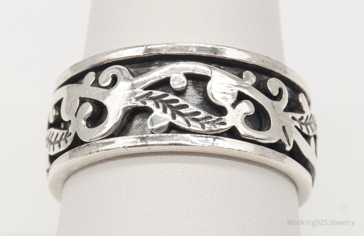 Vinani Ring "Feder Arizona" - Massiv Sterling Silber 925, Hochglänzend, Verschiedene Größen