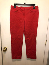 NEW Lands End WOmens SZ 8 Fit 2 Cropped Orange Chino Pants Waist 32"