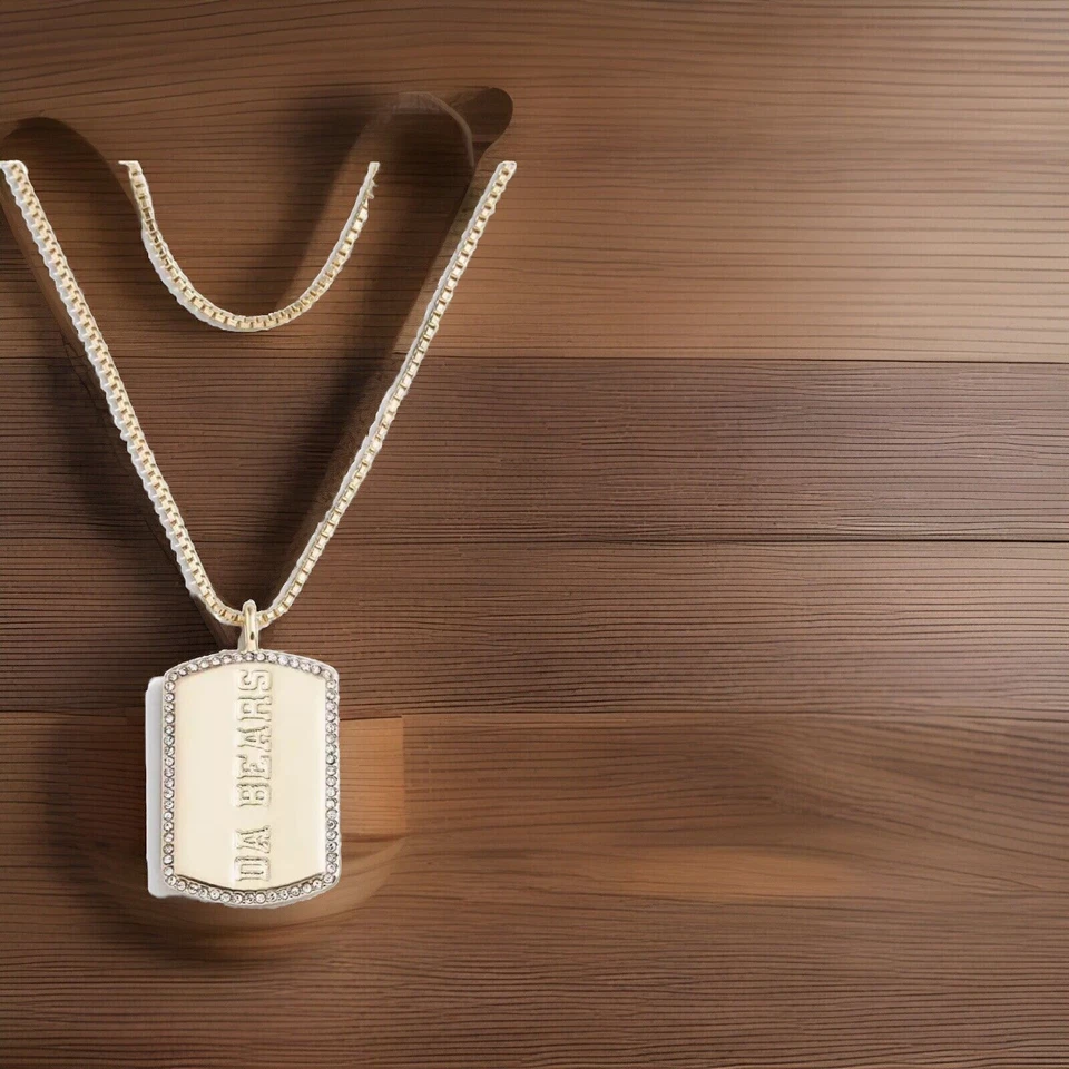 Collar con etiqueta Sidog de los Chicago Bears Sterling de WEAR de Erin Andrew’s x Baublebar Foto 2 de 3