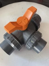 FIP PVC 1" Sch 80 3-way ball valve Union Slip Fittings
