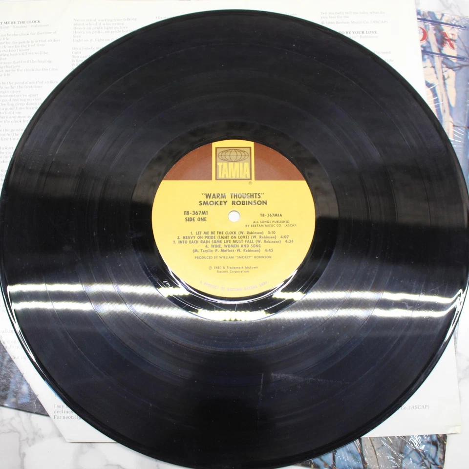 Smokey Robinson Warm Thoughts Vinyl Record LP VG+ Album W/ Inner Sleeve - Image 3 of 4