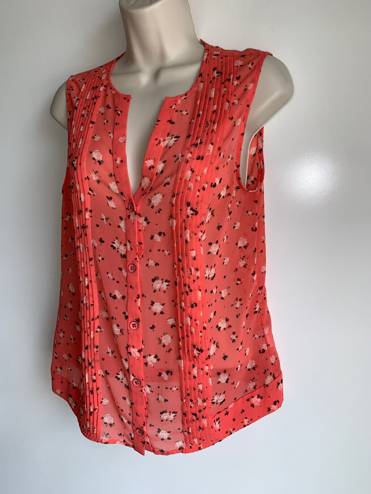 Cabi # 5350 Coral Blossom Pintuck Floral Sleevele… - image 6