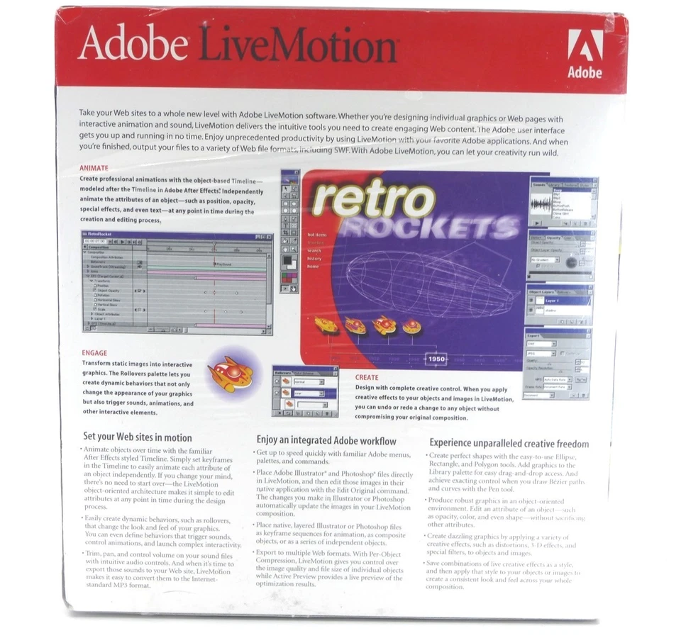 Adobe LiveMotion Professional Web Graphics & Animation (1999) NIB - Image 3 of 3
